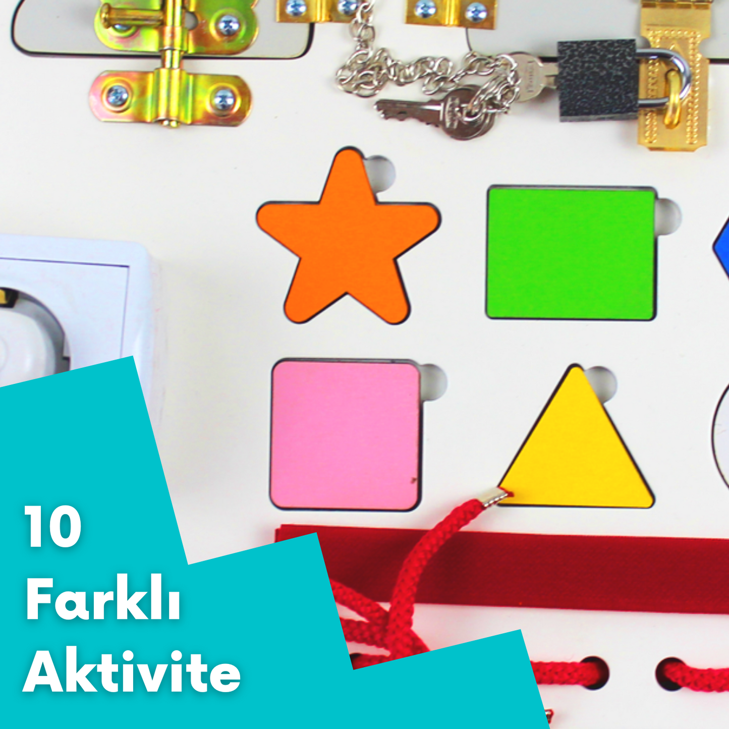 Montessori Eğitici Ahşap Oyuncak Aktivite Eğitim Tahtası, Meşgul Tahta